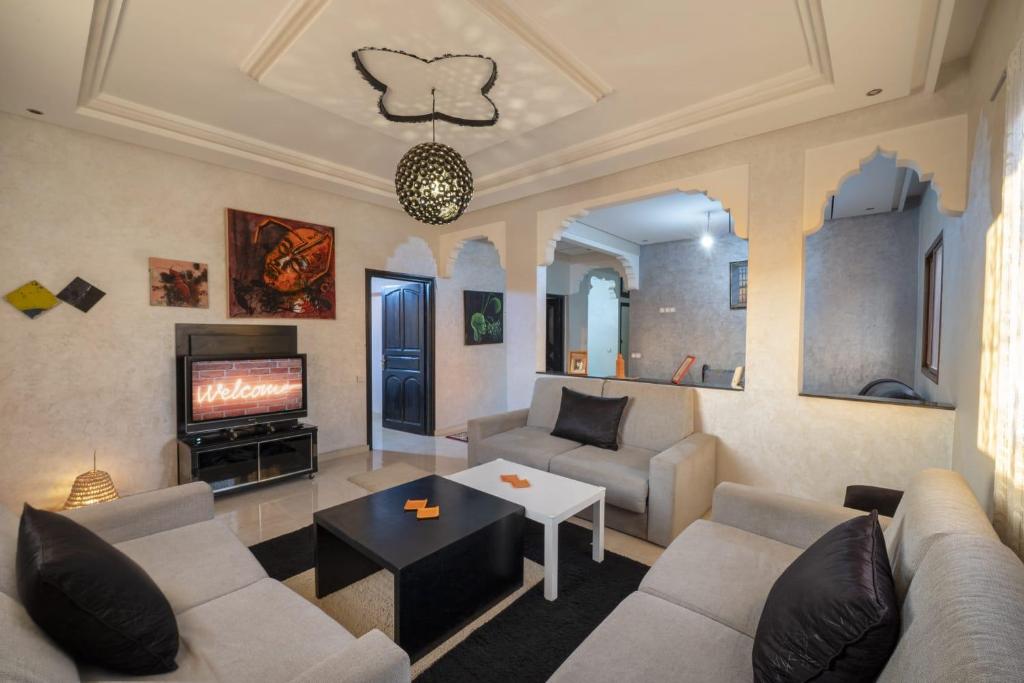 Posezení v ubytování Dar Yassan