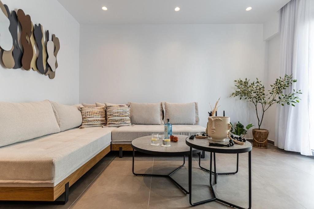 Posezení v ubytování Villa Avona, Kastraki Naxos, by NaxosVibe