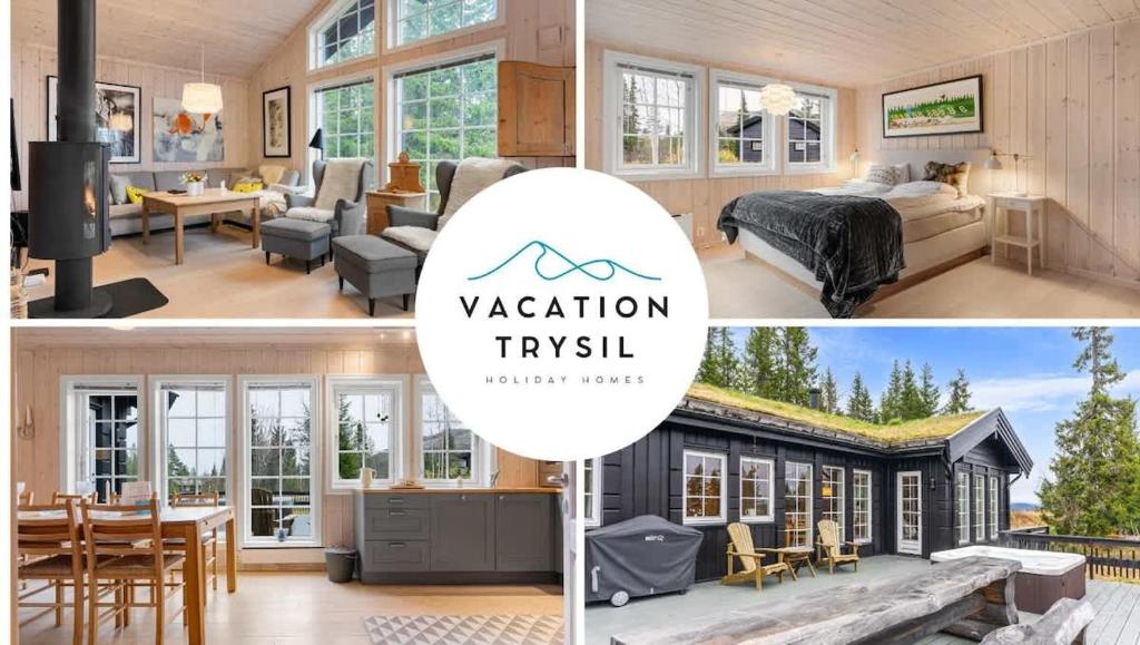 a collage of pictures of a house at Fagerasen 303 by Vacation Trysil in Trysil