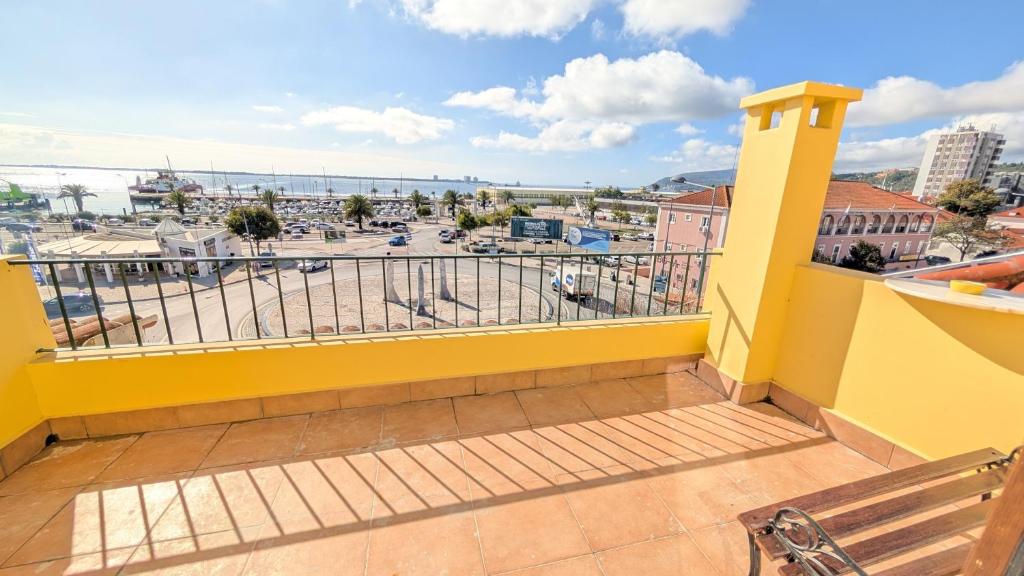 a balcony with a view of a parking lot at VistaClub in Setúbal