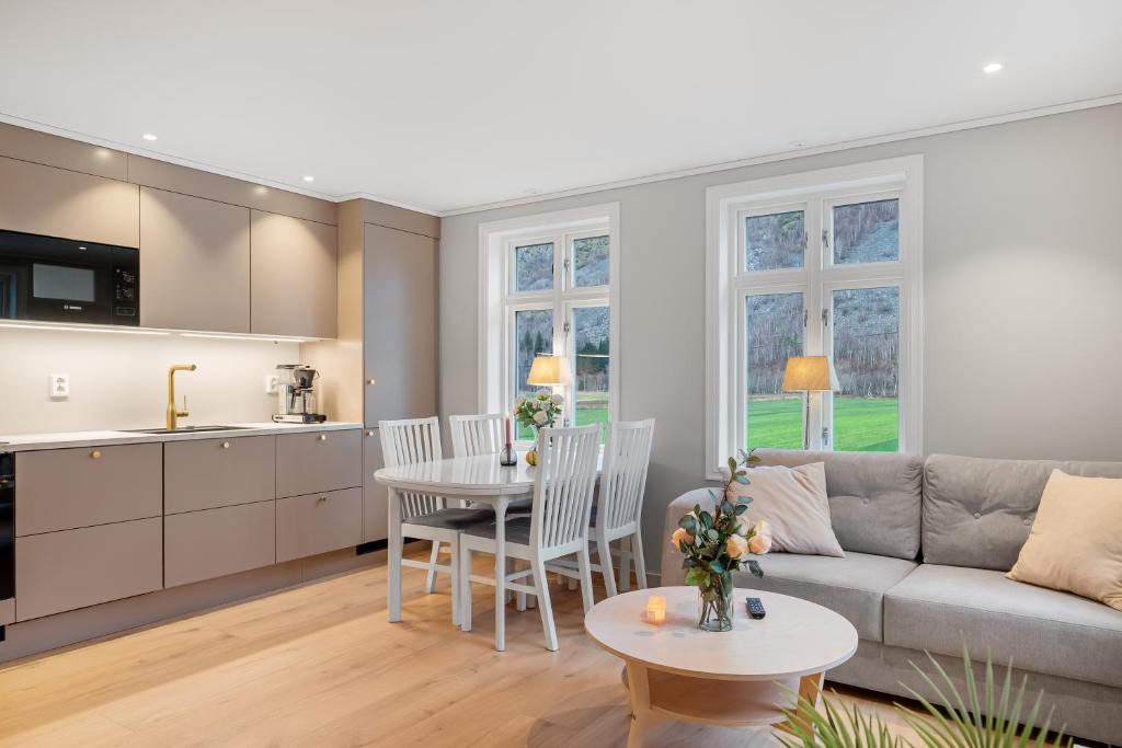 Køkken eller tekøkken på Jordeplegarden Apartments