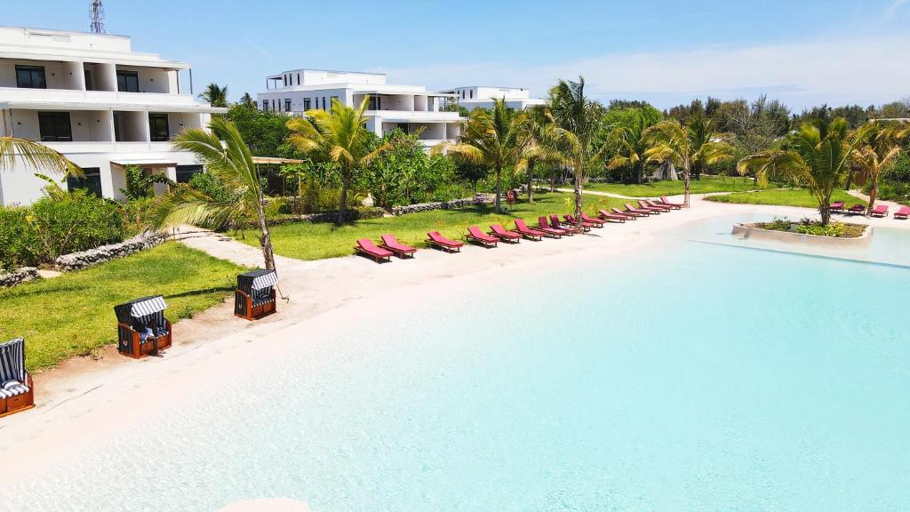 a view of a pool at a resort at Tropical apartments in The Soul 400m from Paje beach - Managed by KSN in Paje