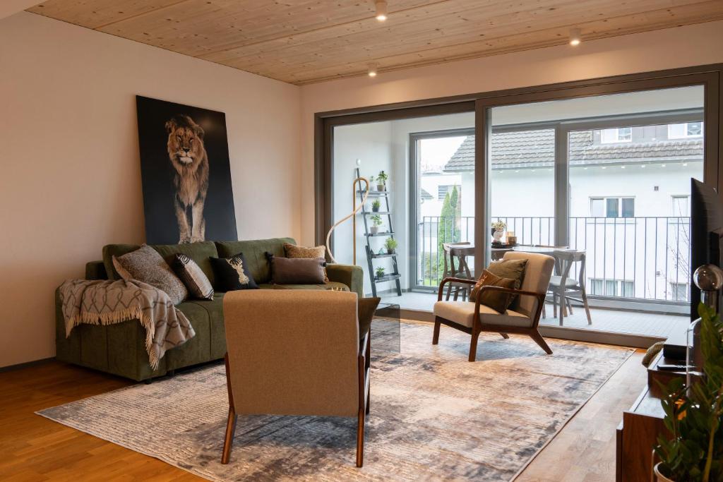 O zonă de relaxare la The Address near Zurich- stylish and comfortable