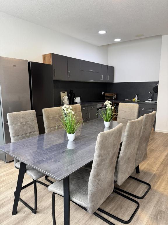 Kuchyň nebo kuchyňský kout v ubytování Moderne Ferienwohnungen - Service wie im Hotel