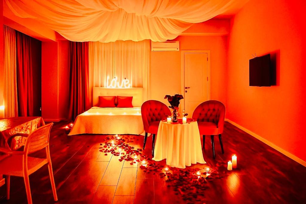 Postel nebo postele na pokoji v ubytování Secrets Room Baku