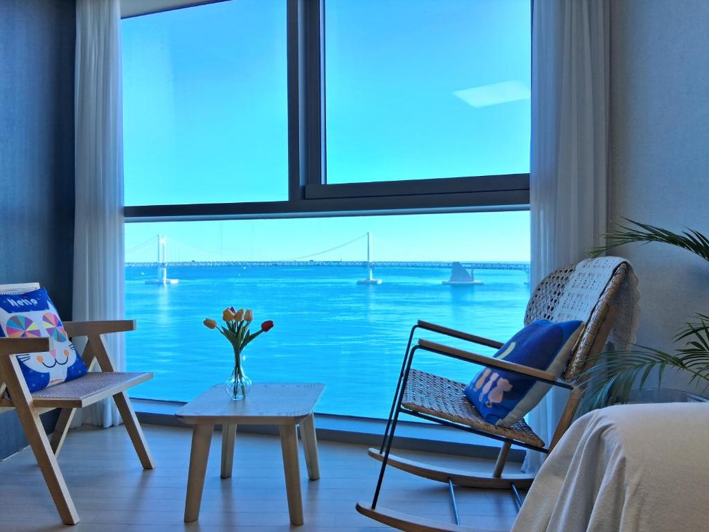 Χώρος καθιστικού στο 광안쏠트