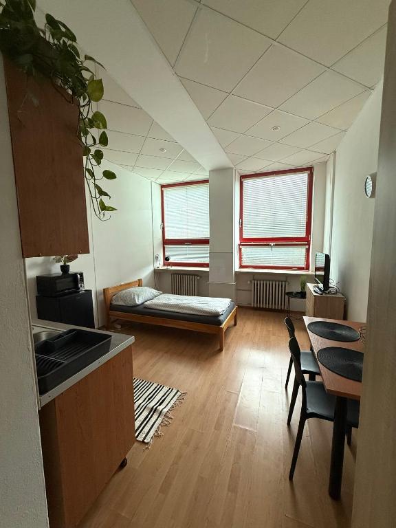 Ένα ή περισσότερα κρεβάτια σε δωμάτιο στο Apartmán v centre Dubnice nad Váhom