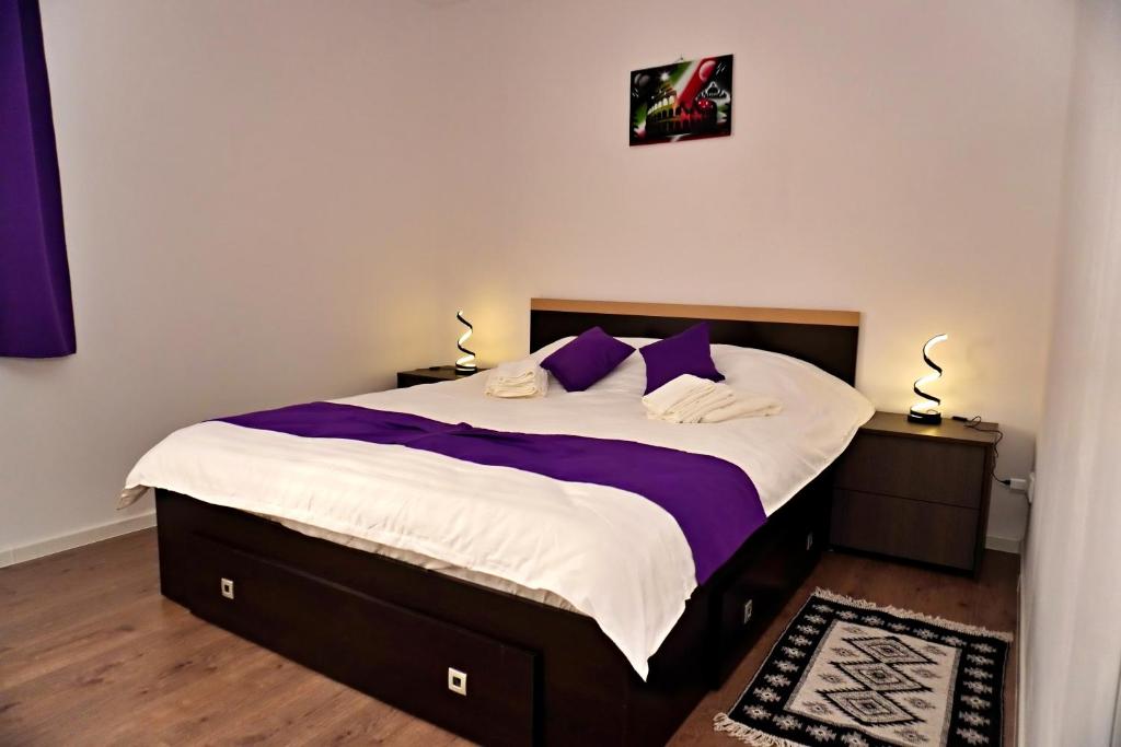 Postel nebo postele na pokoji v ubytování FLH - MIG Loft Sibiu