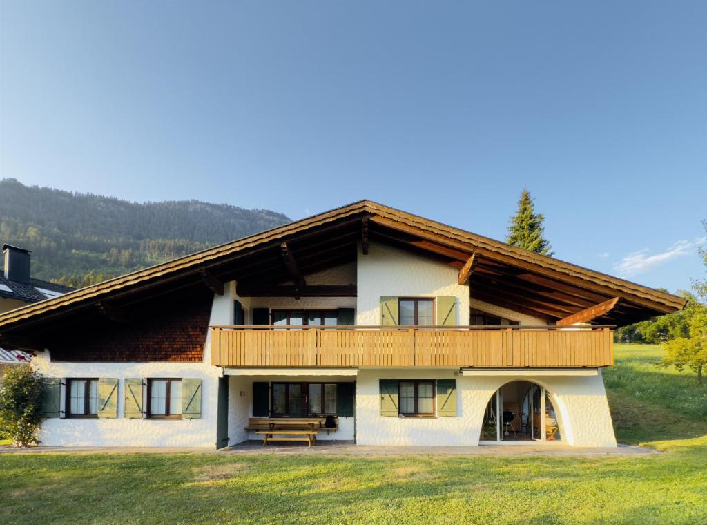 a large house with a wooden roof at Halden Hills in Bludenz