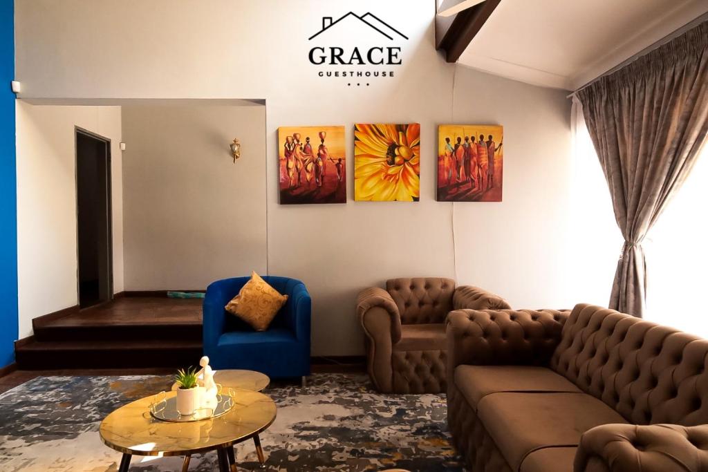 Χώρος καθιστικού στο Grace guesthouse
