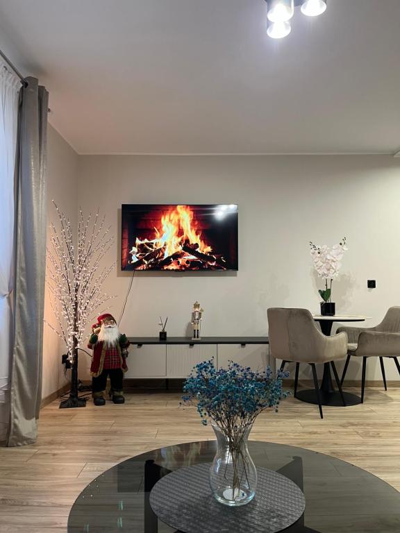 TV a/nebo společenská místnost v ubytování Studio w centrum