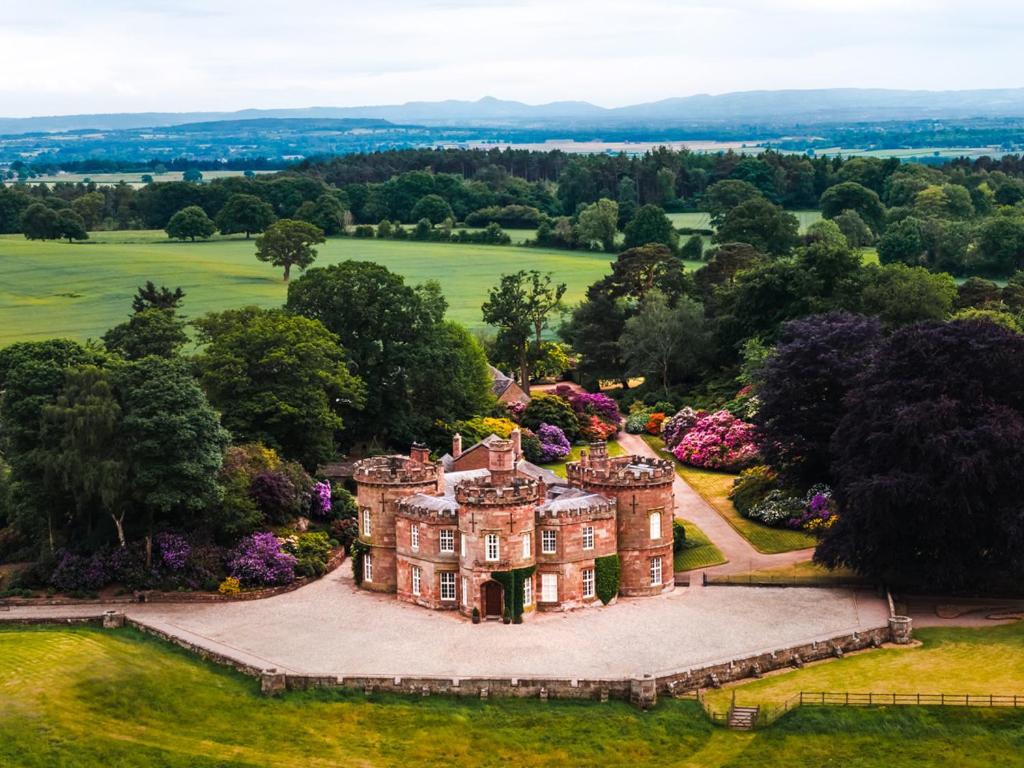 an aerial view of an old house in a field at The Citadel in Weston