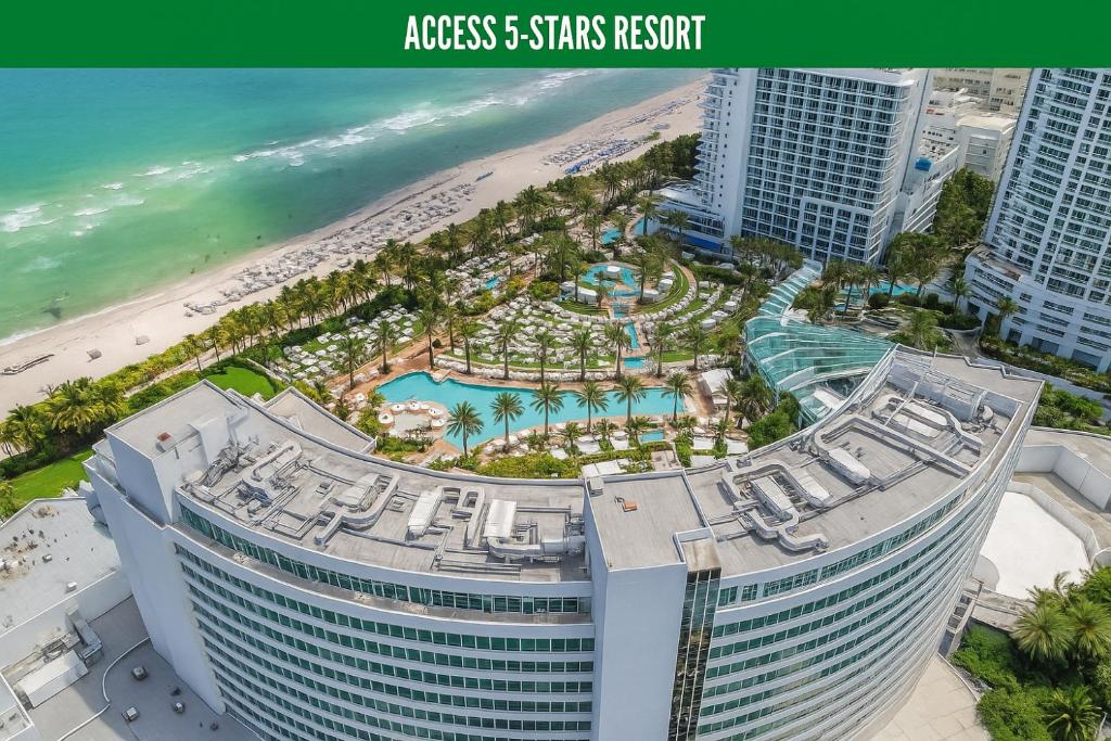 an aerial view of the resort at the beach at FontaineBleau Suite at Miami Beach in Miami Beach
