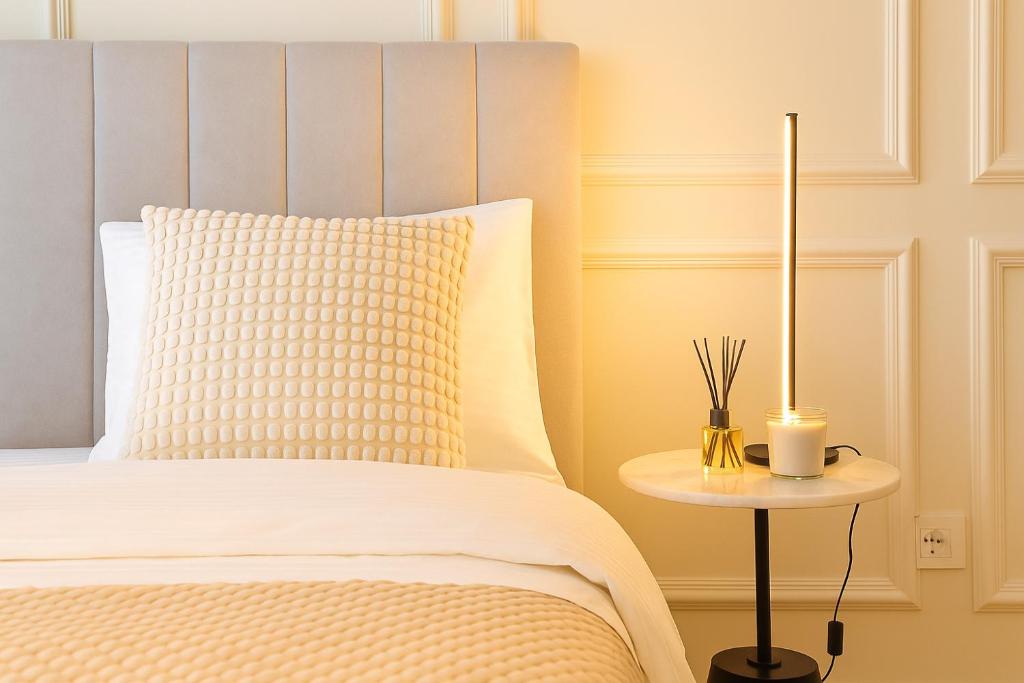 Ένα ή περισσότερα κρεβάτια σε δωμάτιο στο Belgrade Waterfront - River Residences