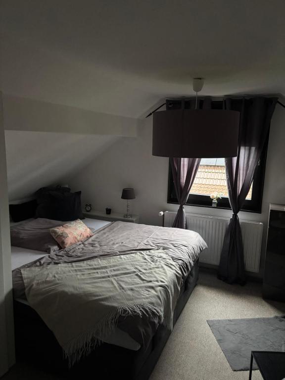 a bedroom with a bed and a window at Dein Zuhause auf Zeit! in Güster