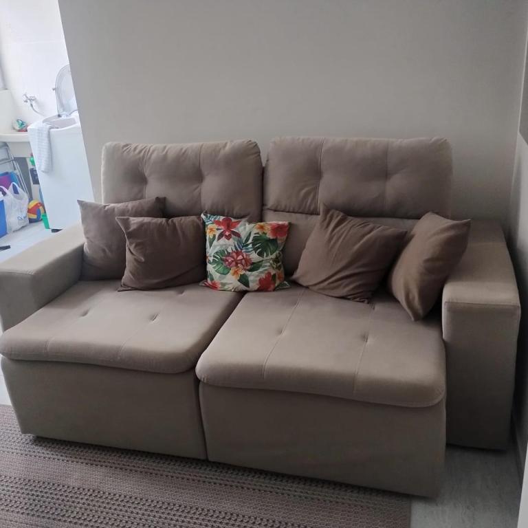 Χώρος καθιστικού στο Apto a 100 mts da praia no Canto do forte com 1 vaga