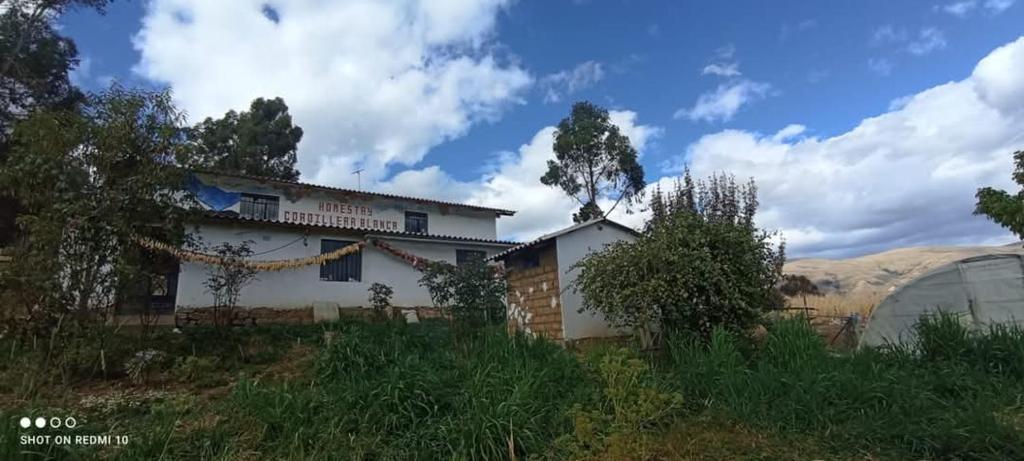 ein Haus mitten auf einem Feld in der Unterkunft Homestay Cordillera Blanca in Monterrey