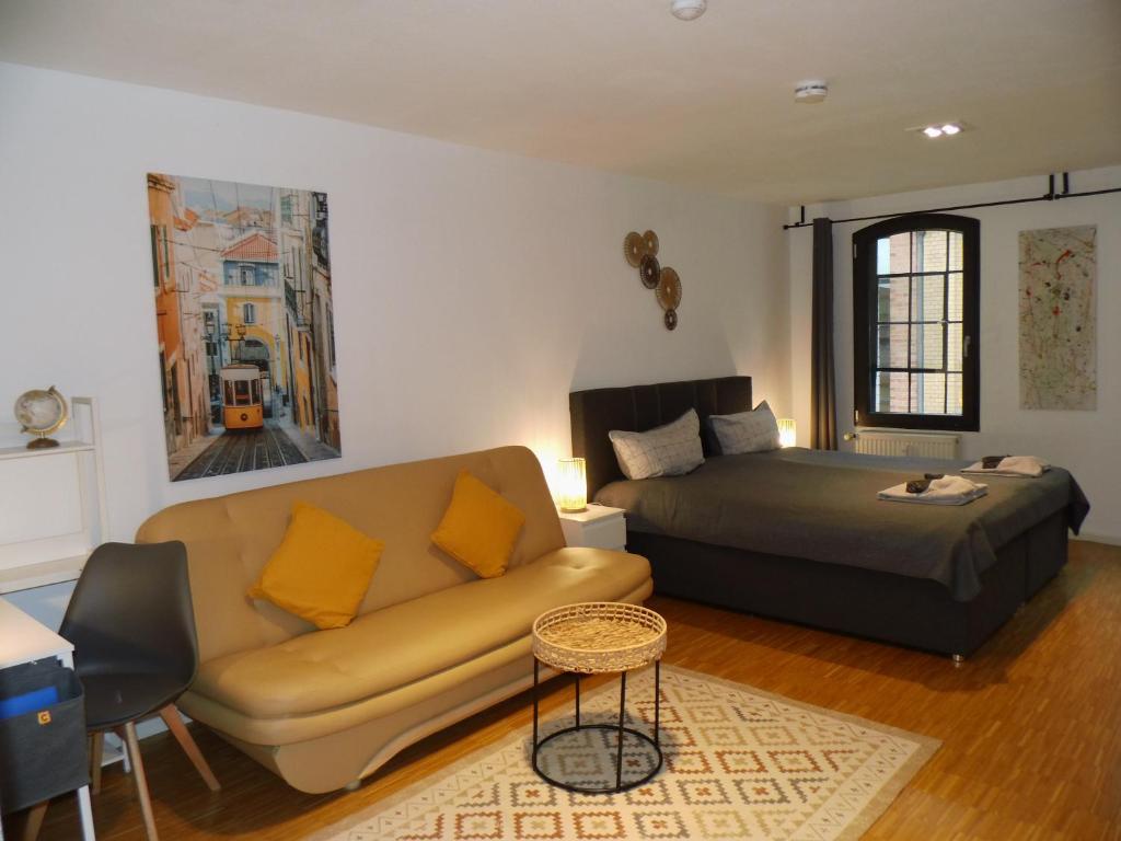 Posezení v ubytování Urban Living unter den Dächern der Göttinger Altstadt