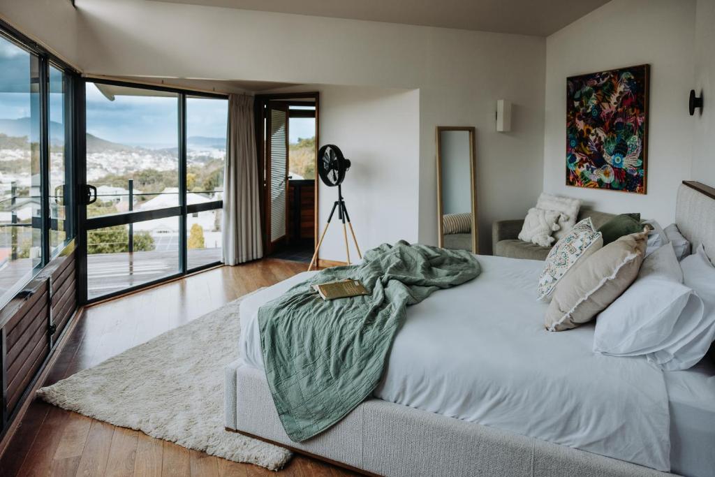 Postel nebo postele na pokoji v ubytování Sky Haus