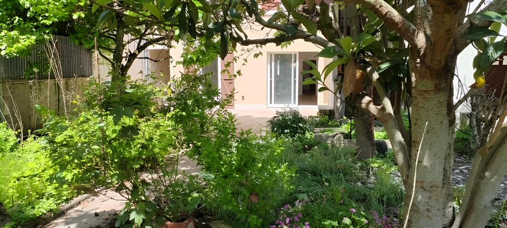a garden in front of a house with plants at Casa Luna - Une Maison à la Situation Exceptionnelle Offrant Sérénité et Confort en Plein Cœur de Bourges in Bourges