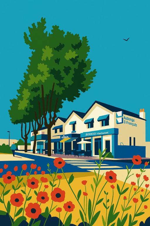 a poster for a nursing station with flowers at Hotel Restaurant L'Atlantique in Saint-Jean-de-Monts