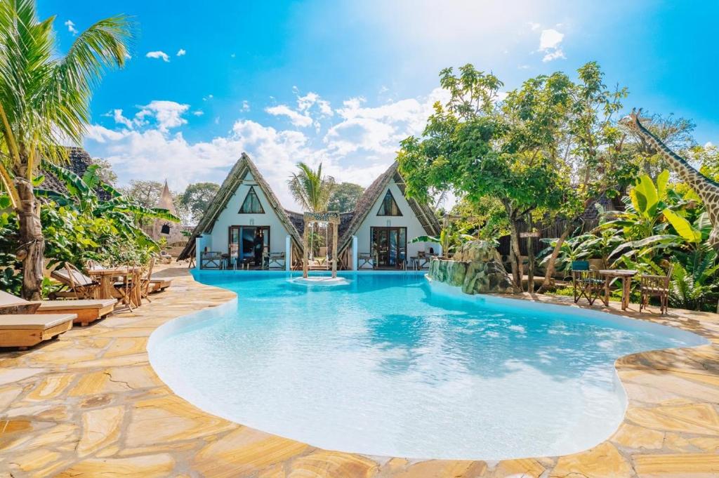 Bazén v ubytování baobab Africa zanzibar nebo v jeho okolí