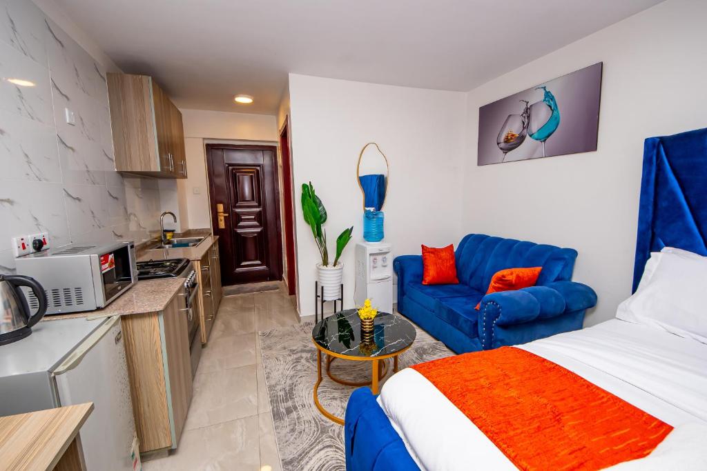 Η κουζίνα ή μικρή κουζίνα στο Marina Cozy guest house