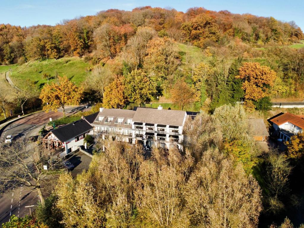 an aerial view of a house in the forest at Hof van Slenaken - Hotel & Apartments in Slenaken
