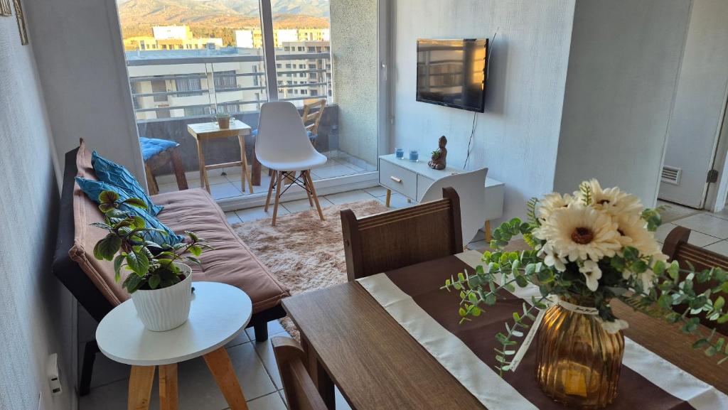 Χώρος καθιστικού στο Departamento Quilpué 3 dormitorios full equipado