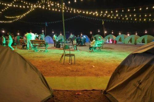 a group of tents in a field with lights at Haneeshya camping site -Tents in Lammasingi