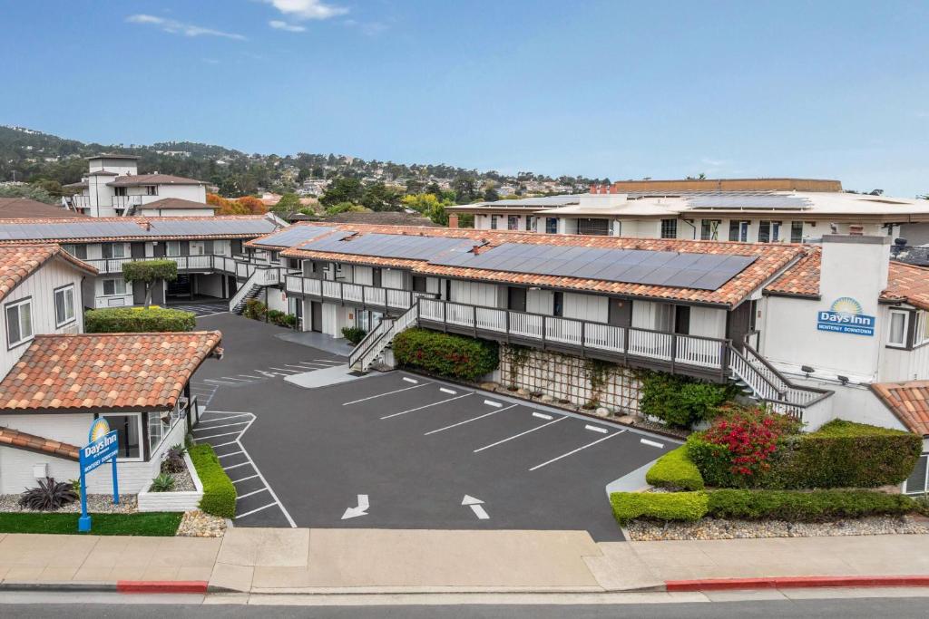 an overhead view of a parking lot at a hotel at Days Inn by Wyndham Monterey Downtown in Monterey