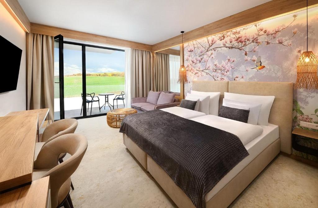 Postel nebo postele na pokoji v ubytování Lake Garden Tatralandia