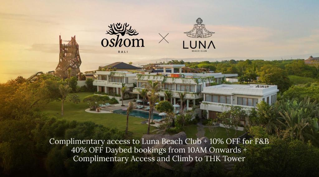 a poster for the luna resort and spa at Oshom Bali at Nuanu Creative City in Tabanan