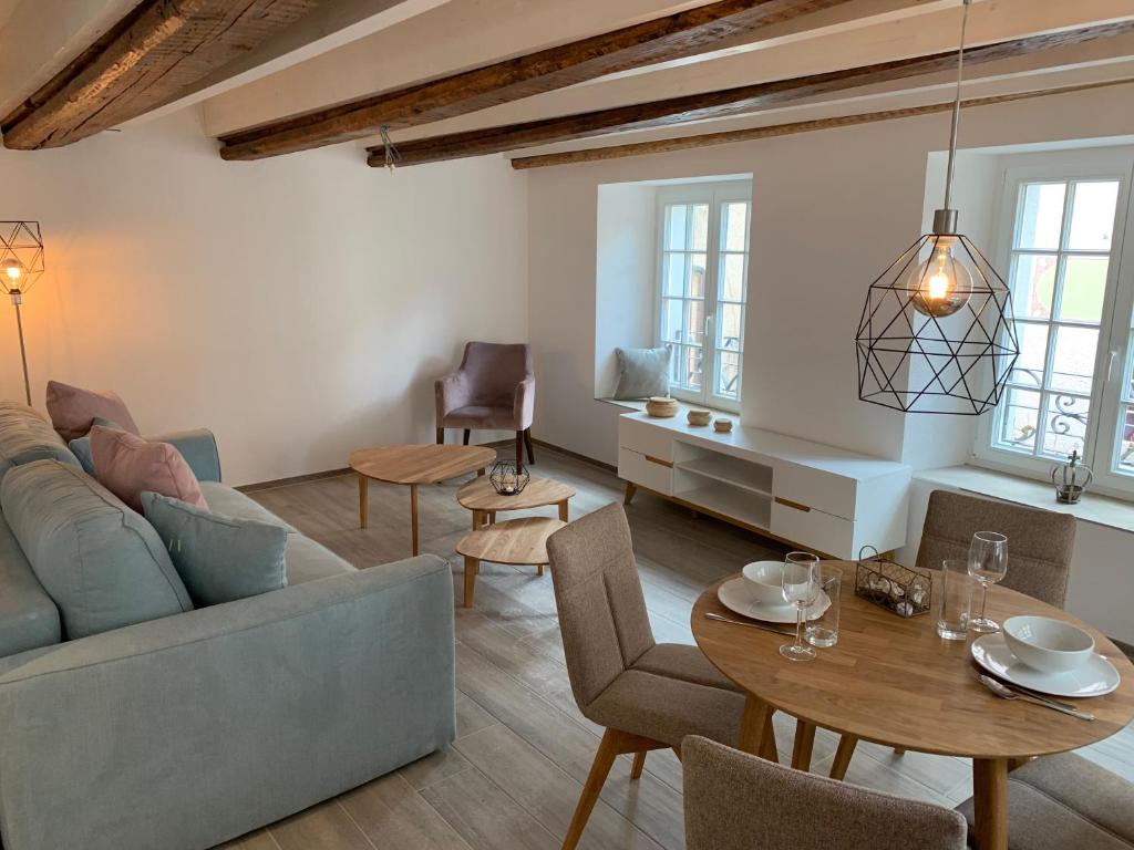 Χώρος καθιστικού στο Smartroom Apartment in Bremgarten