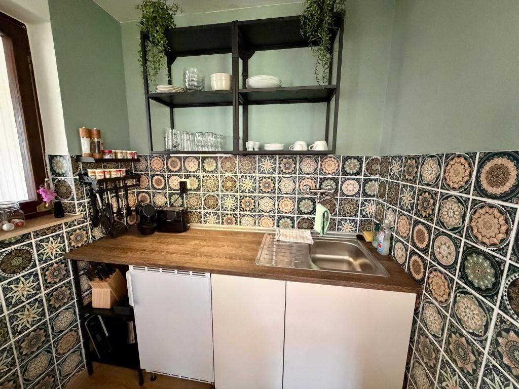 Kuchyň nebo kuchyňský kout v ubytování Geräumiges Apartment in Fulda