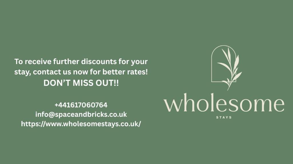 a flyer for a flower shop with a plant at Manchester City Centre Apt, with Free Secured Parking & Balcony, Sleeps 4- HOLIDAY PROMO FOR CHRISTMAS AND NEW YEAR in Manchester