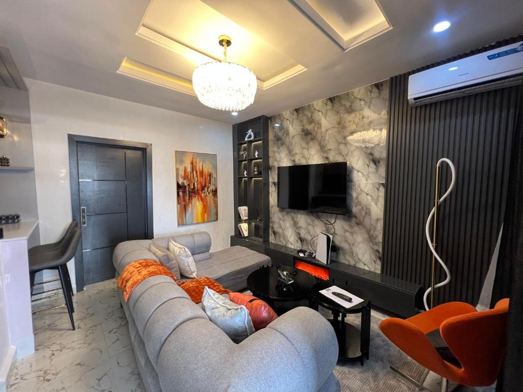 TV a/nebo společenská místnost v ubytování Pat Luxury Apartments