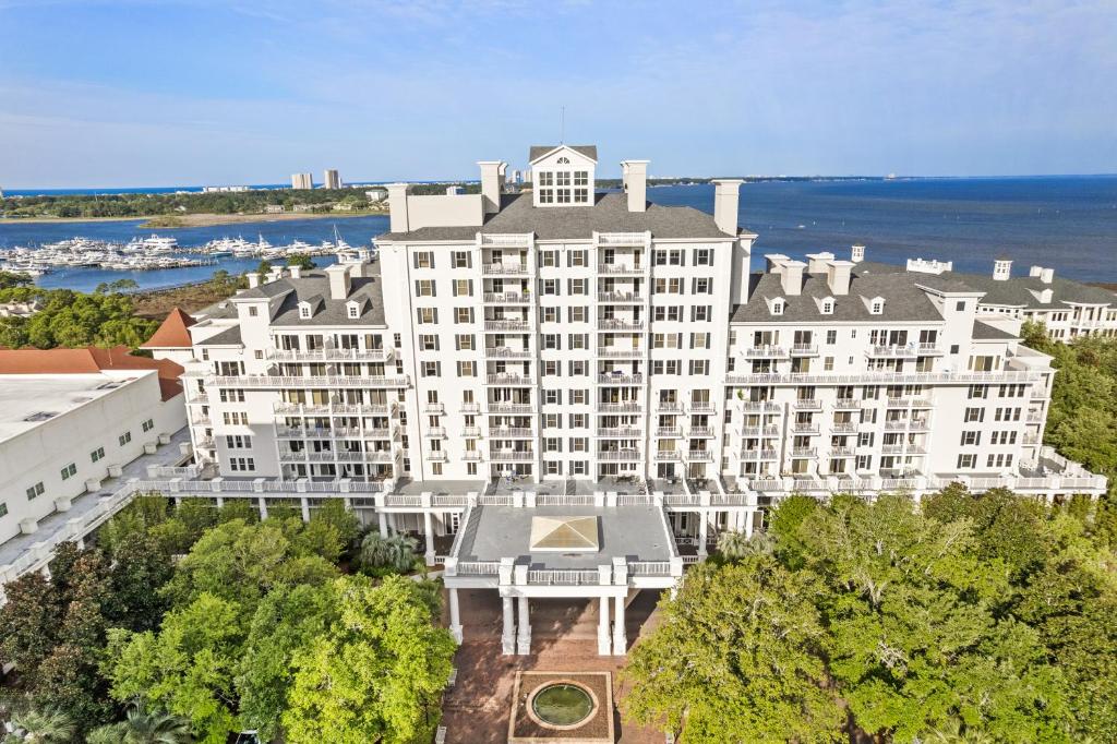 an aerial view of a large white building at Grand Sandestin 2210 in Destin
