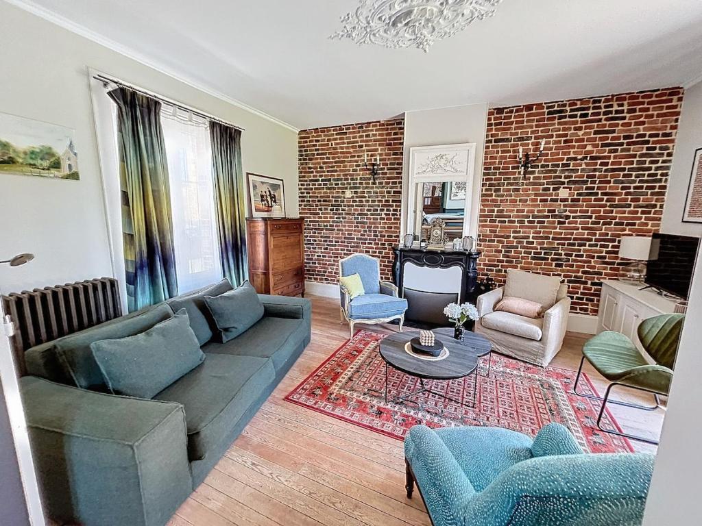 Χώρος καθιστικού στο Gite de la Brasserie