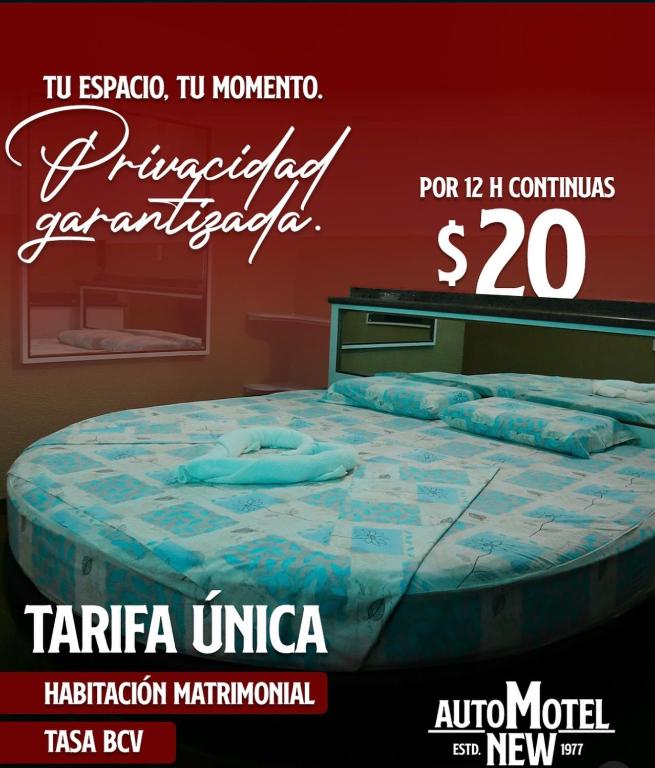 a poster of a bed in a room at New Auto Motel in Barcelona