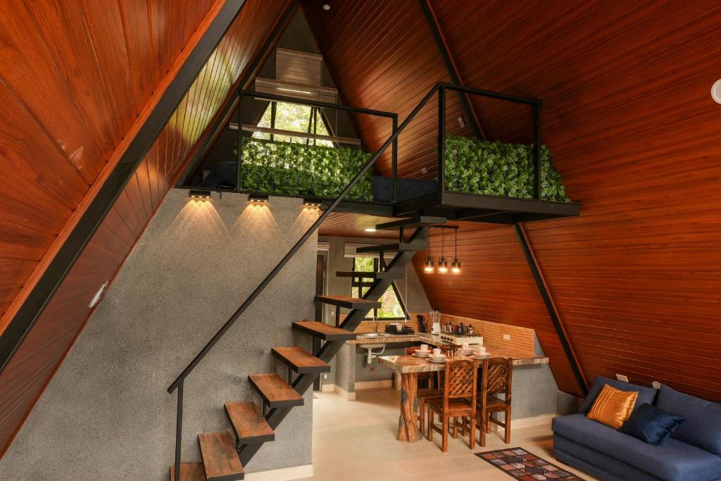 Χώρος καθιστικού στο Guayacanes Ecolodge