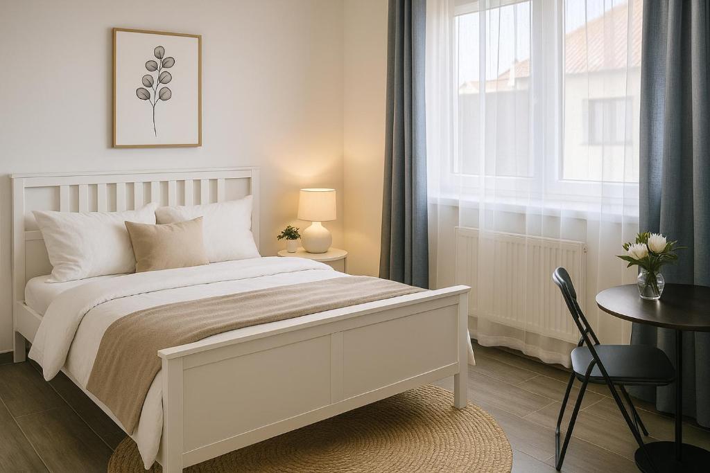 Ένα ή περισσότερα κρεβάτια σε δωμάτιο στο New Apartment for relax Brandýs u Prahy