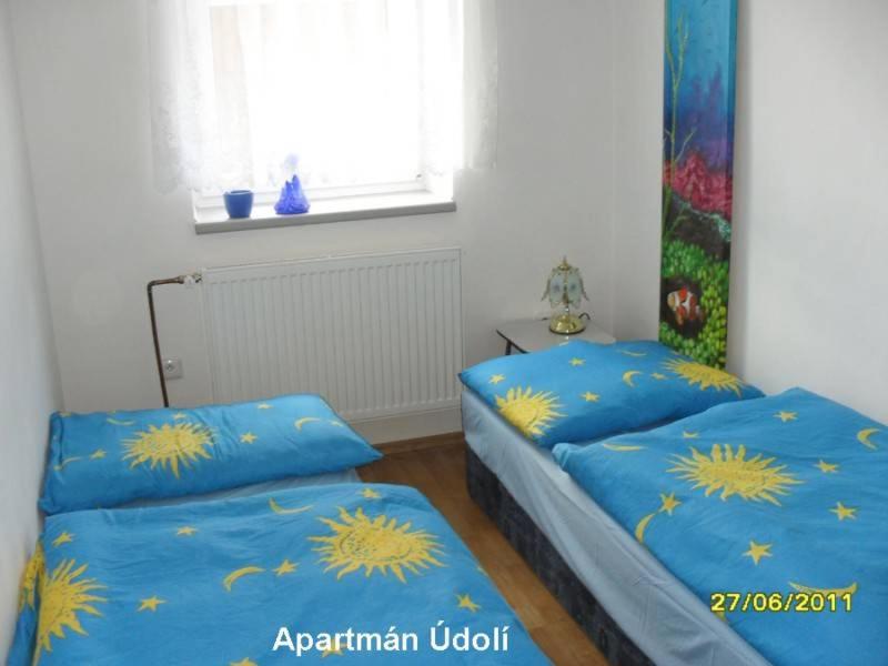 Postel nebo postele na pokoji v ubytování Domeček u Terčina Údolí