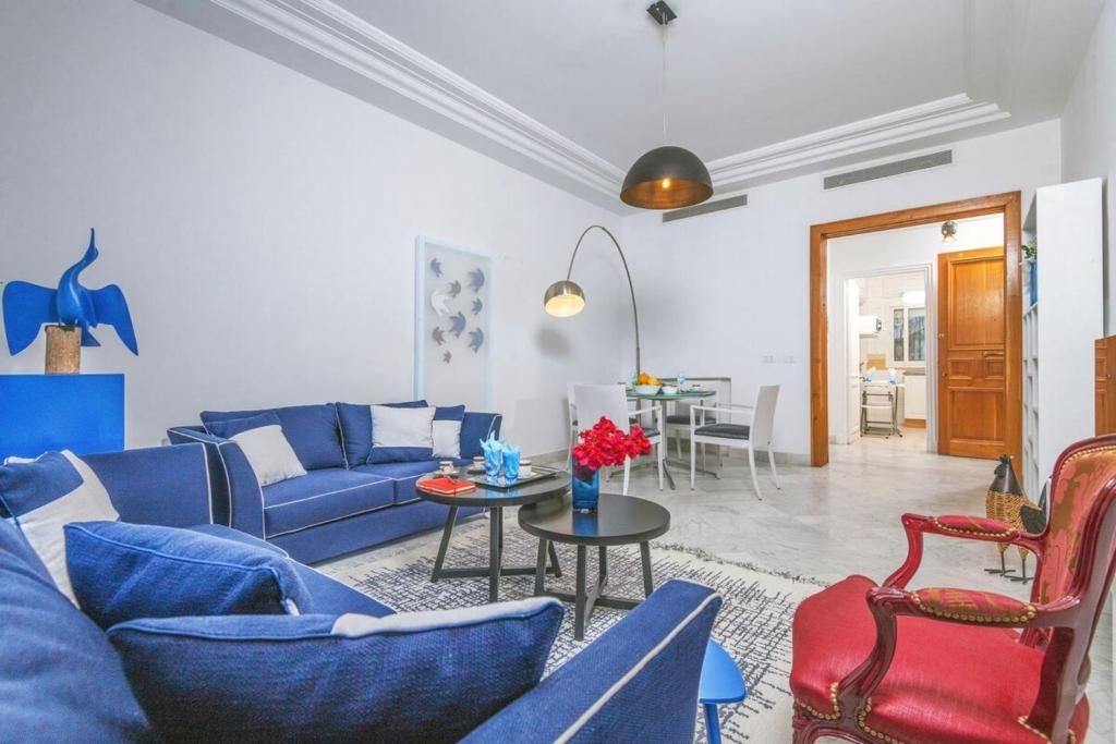 Χώρος καθιστικού στο L'Oiseau Bleu Marsa Plage