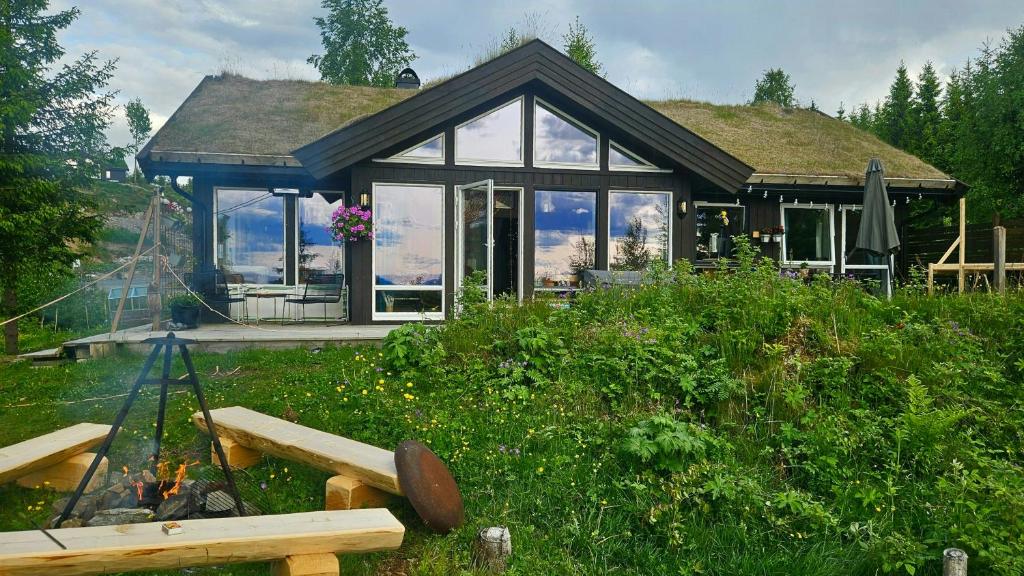 Zahrada ubytování Family Cabin With Views Over Hadeland