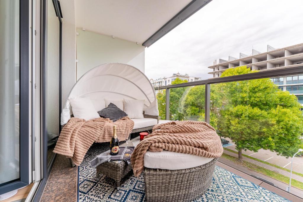 Χώρος καθιστικού στο Butterfly Luxury - basen, wellness , klimatyzacja, parking 350m od morza