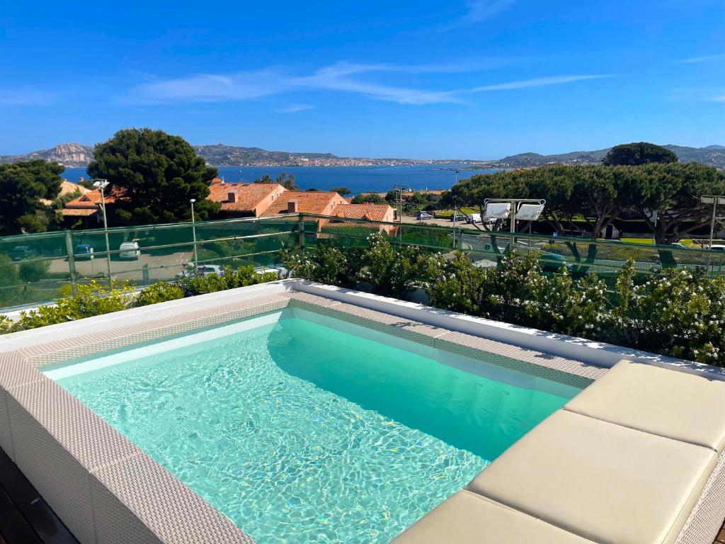 a swimming pool on the roof of a house at Like at Home - Boutique A6 Sea view, Private Terrace & Pool in Palau