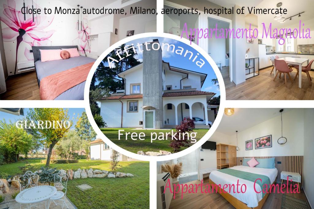 un collage de fotos de una casa en Green Apartments & Parking,Vimercate, en Vimercate