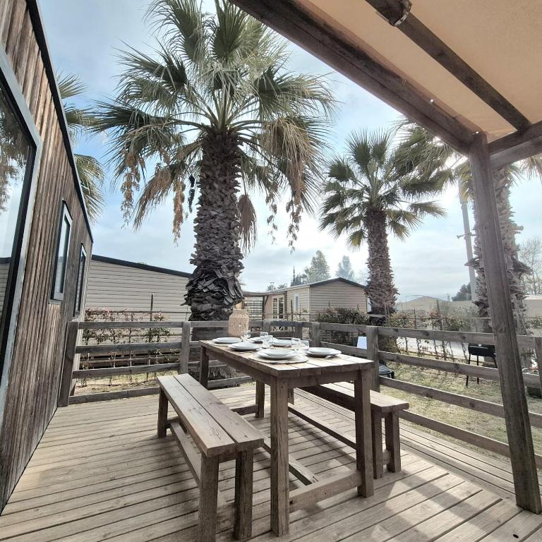 La Palmeraie Mobil Home 6 Personnes - Parc Aquatique - Plage à 200m - Camping 5 étoiles Les Dunes