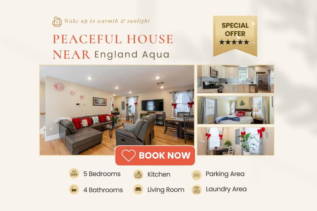 een collage van foto's van Apretoria House nabij England Avenue bij 284 - 5BR Boston - Peaceful House near England Aqua in Quincy